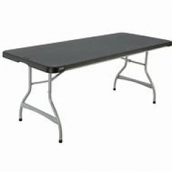 6' Black Rectangular table